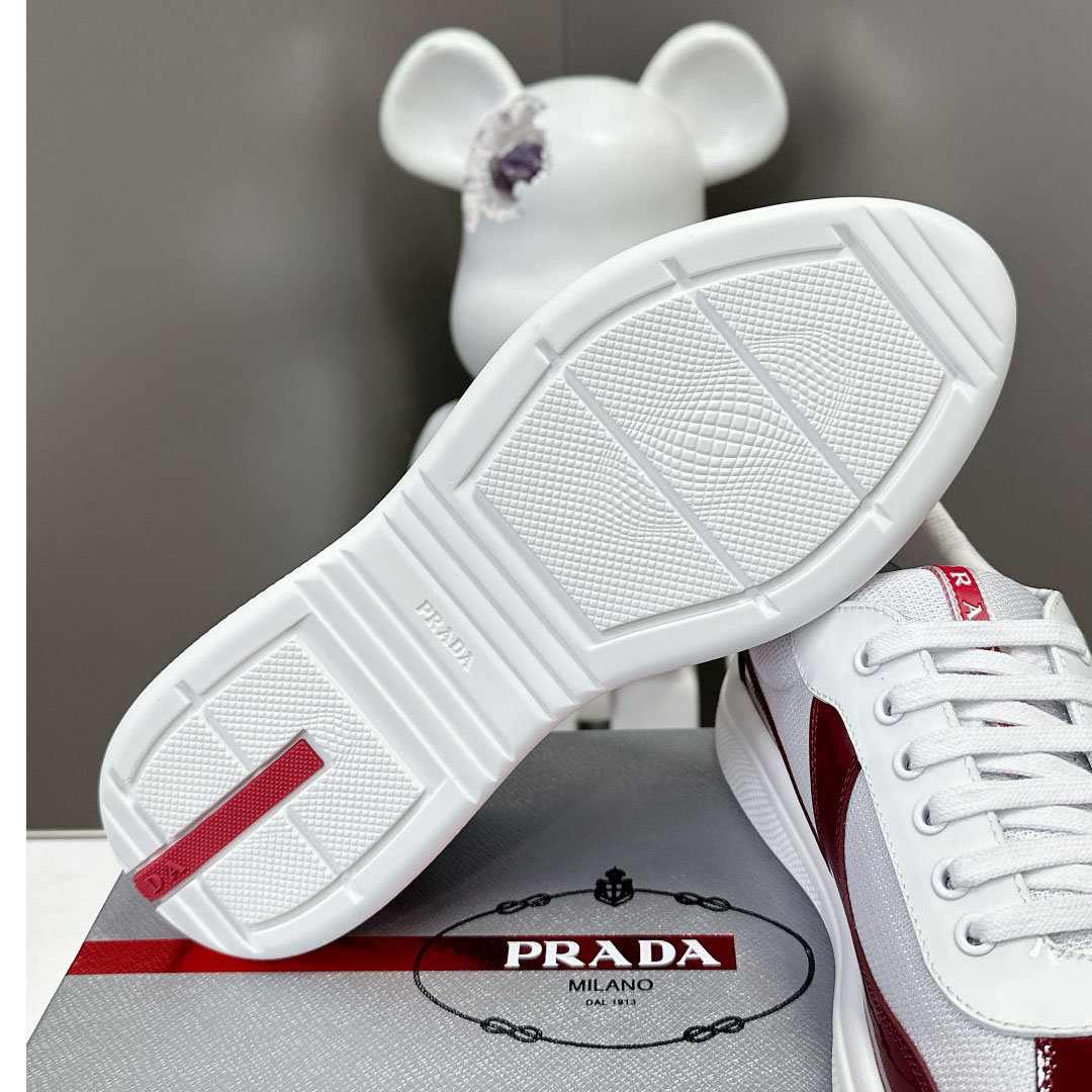 Prada Patent Leather And Technical Fabric Prada America's Cup Sneakers - DesignerGu