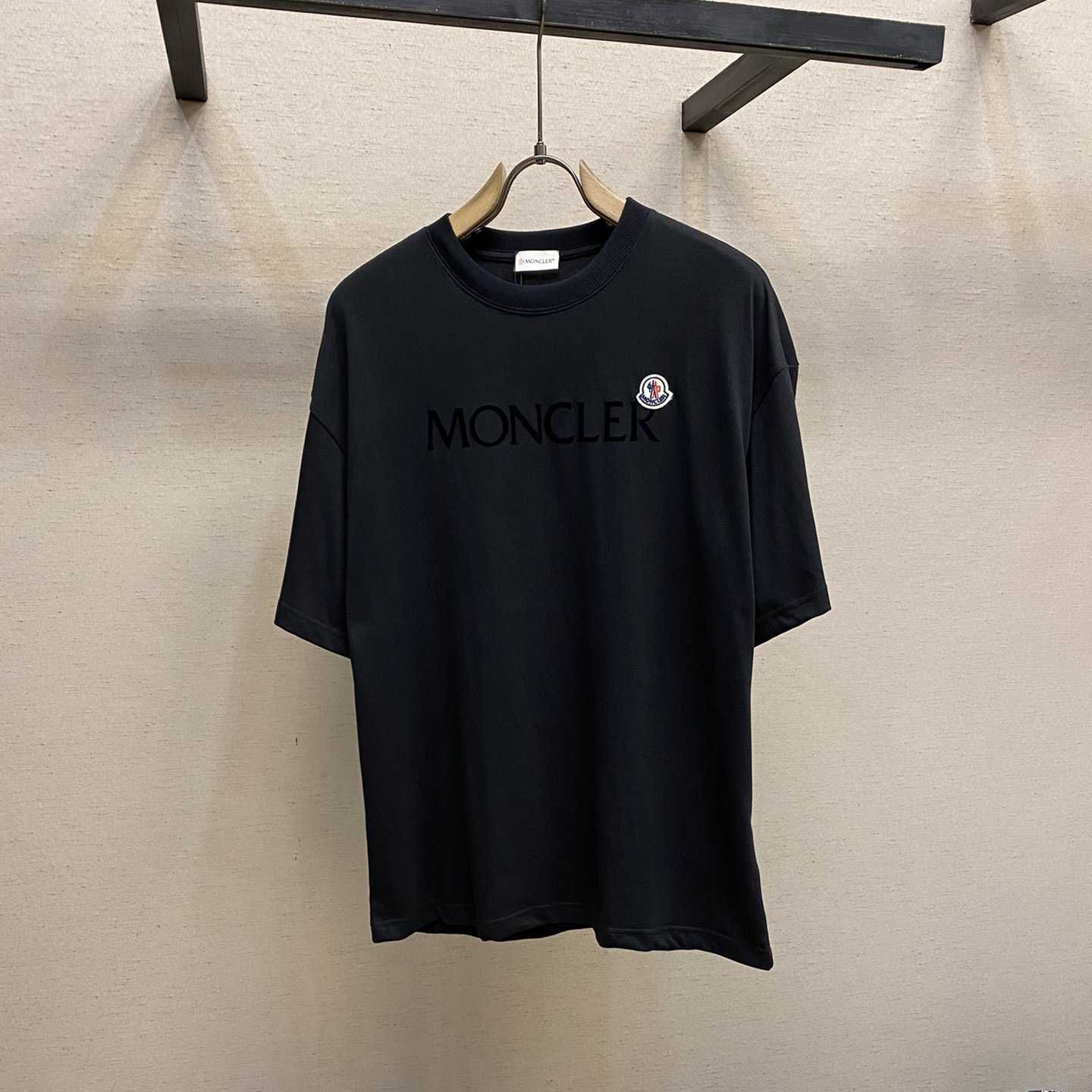 Moncler Navy Flocked T-Shirt - DesignerGu