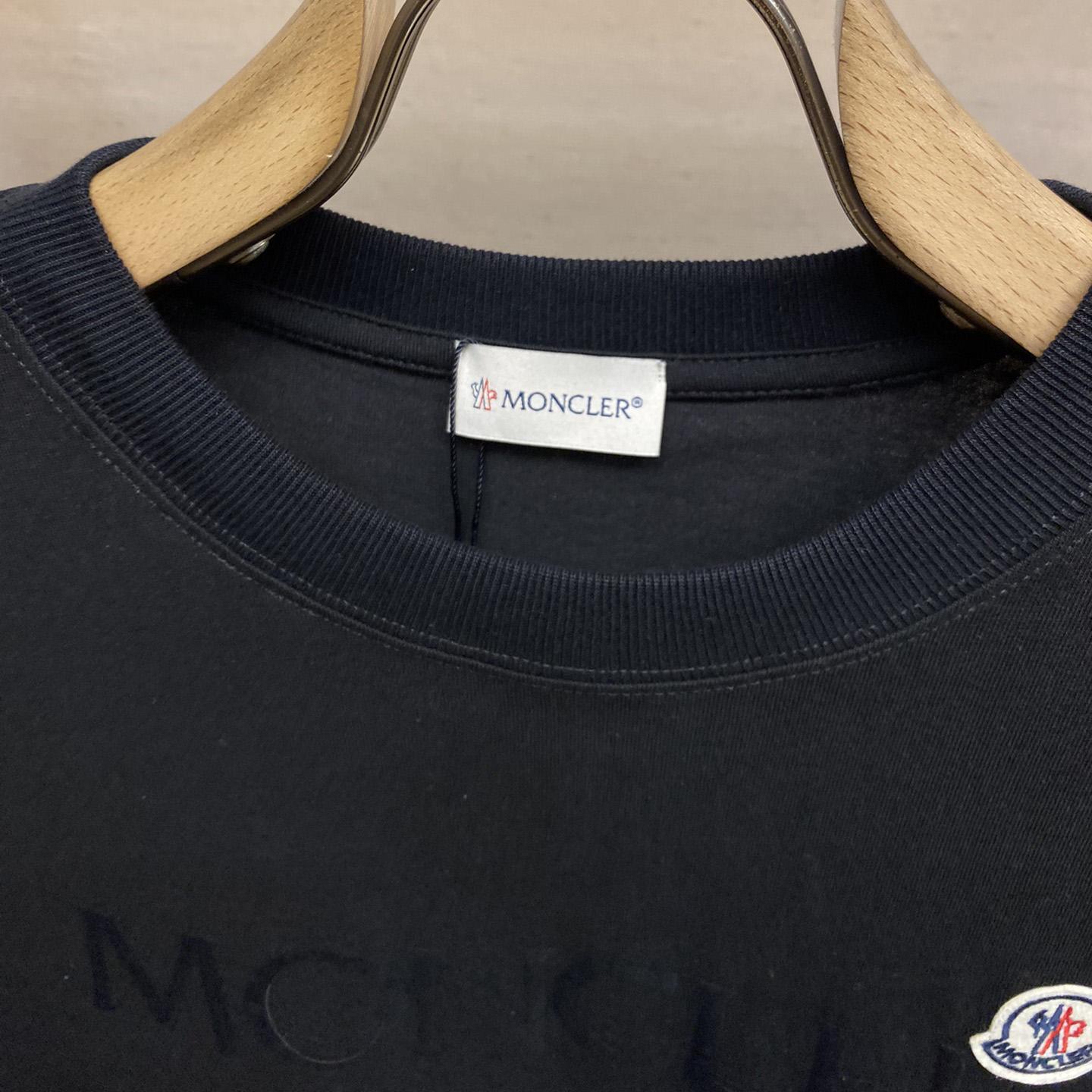 Moncler Navy Flocked T-Shirt - DesignerGu