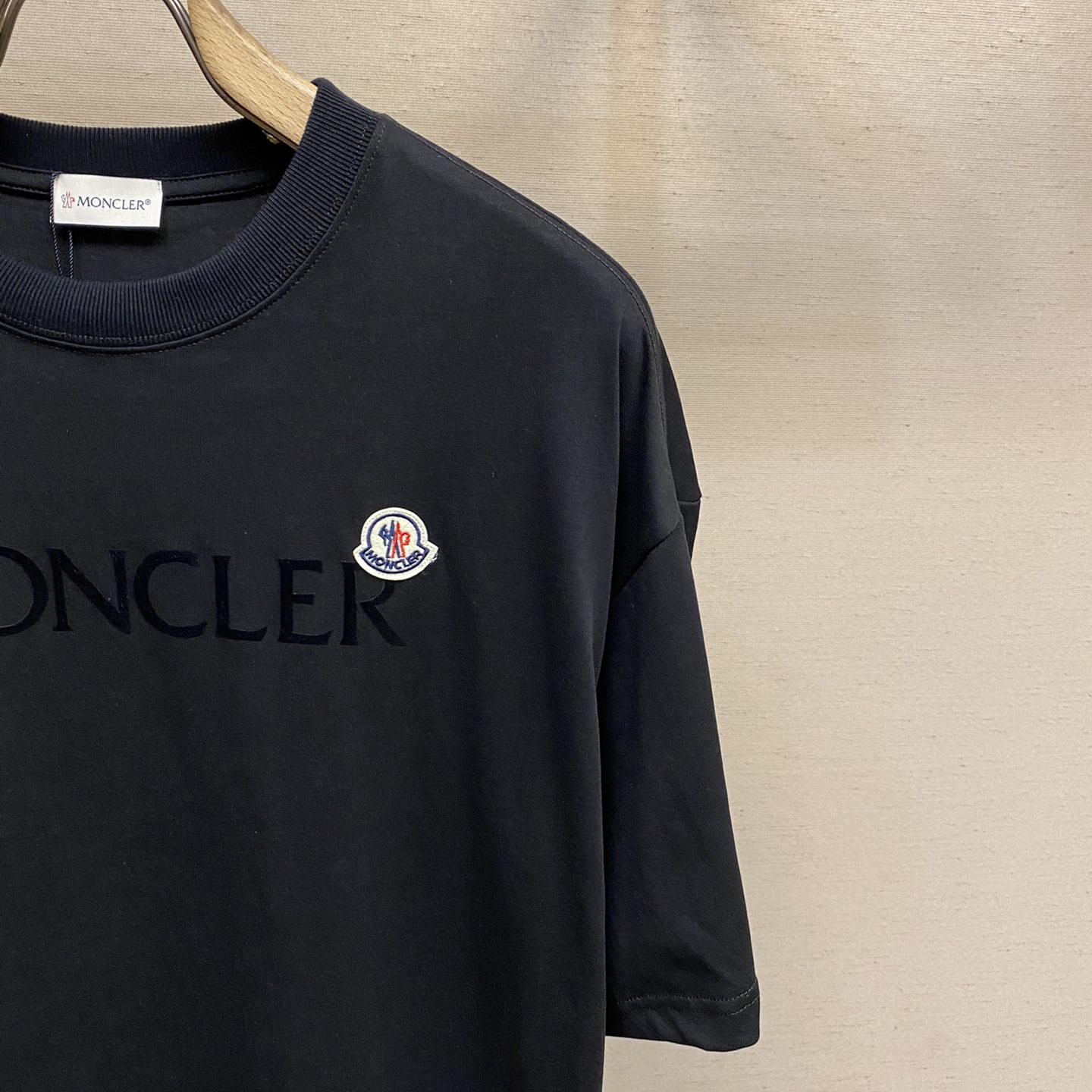 Moncler Navy Flocked T-Shirt - DesignerGu