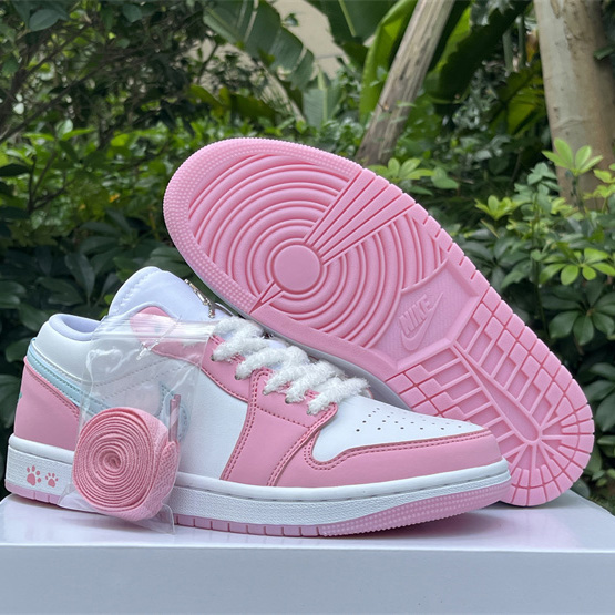 Jordan Air Jordan 1 LOW “White/Pink Foam/Glacier Blue  Sneaker    HM3706-141 - DesignerGu