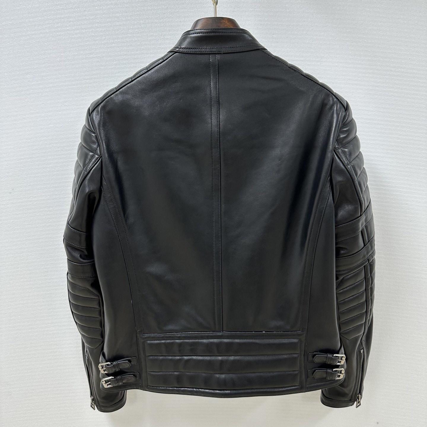 Tom Ford Grain Leather Zip Biker - DesignerGu