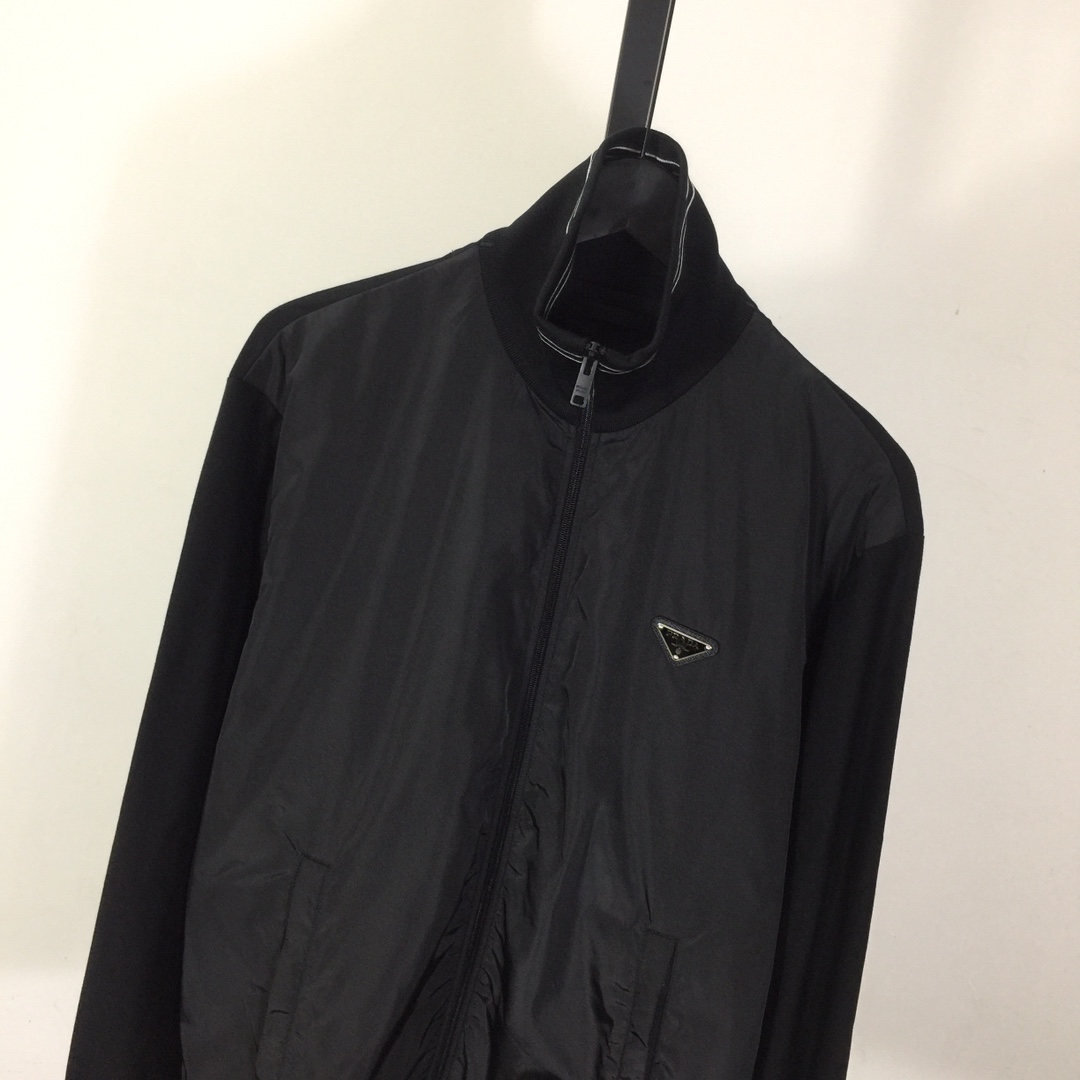 Prada Triangle-Logo Zipped Coat - DesignerGu