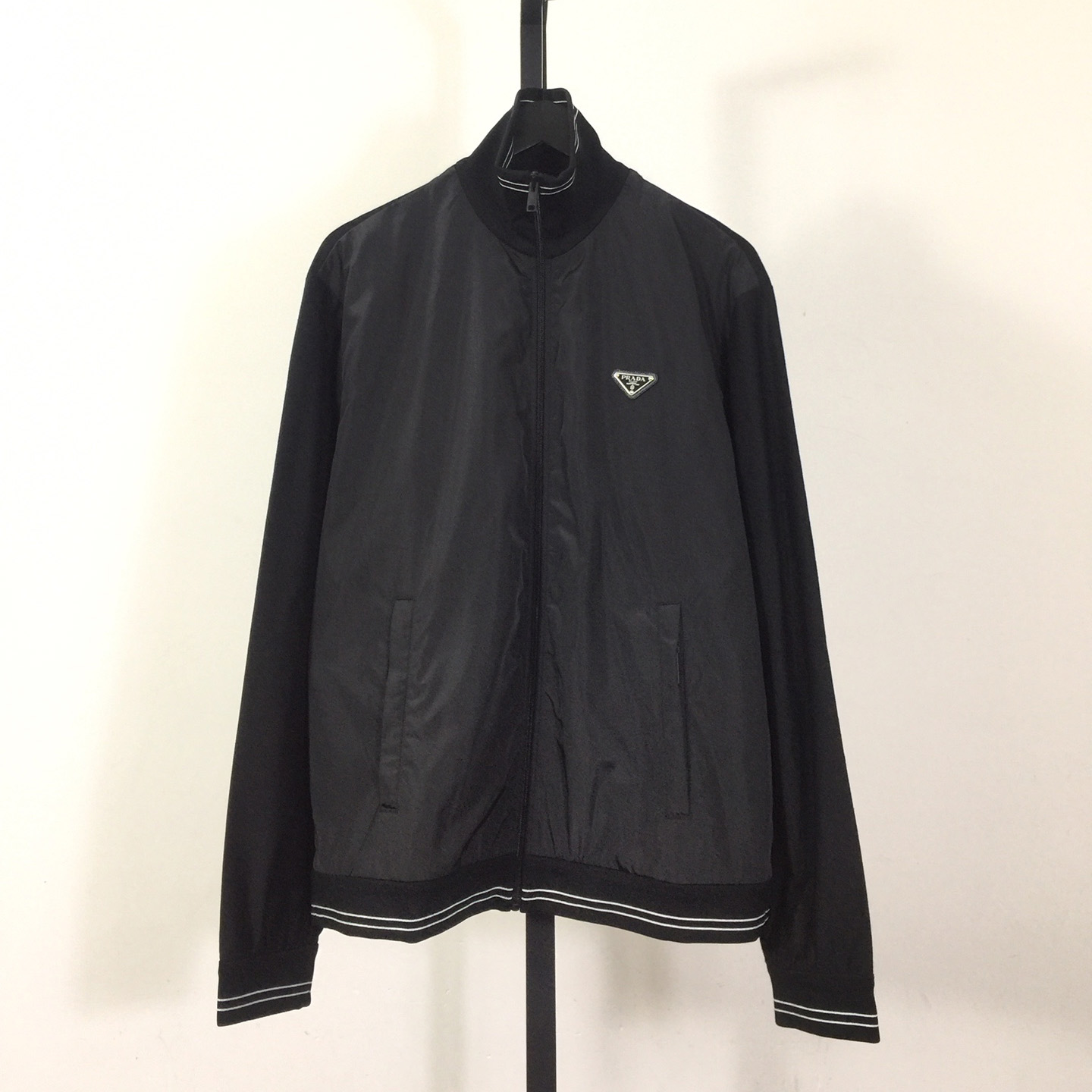 Prada Triangle-Logo Zipped Coat - DesignerGu