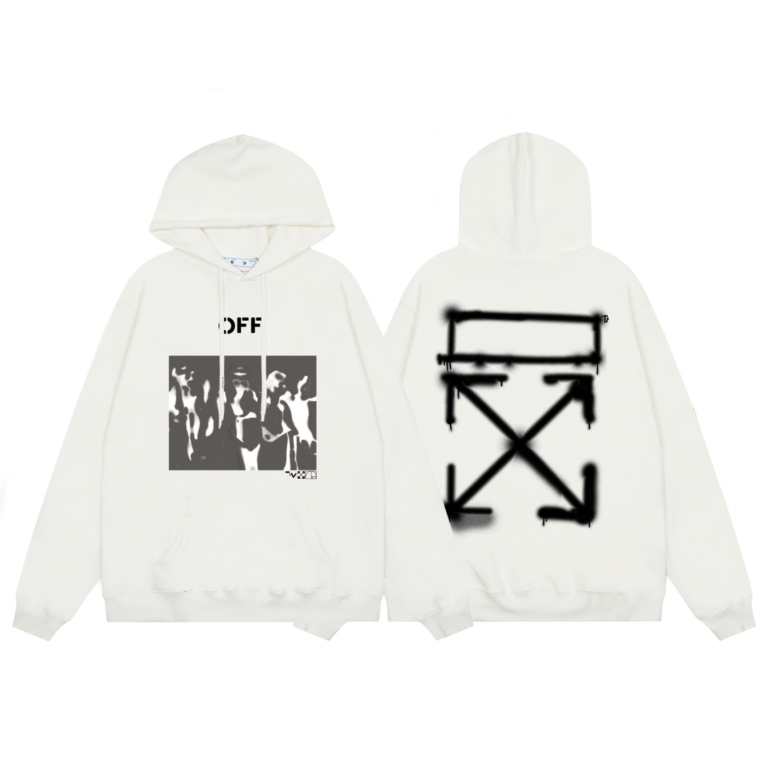 Off-White Spray Painting Over Hoodie - DesignerGu