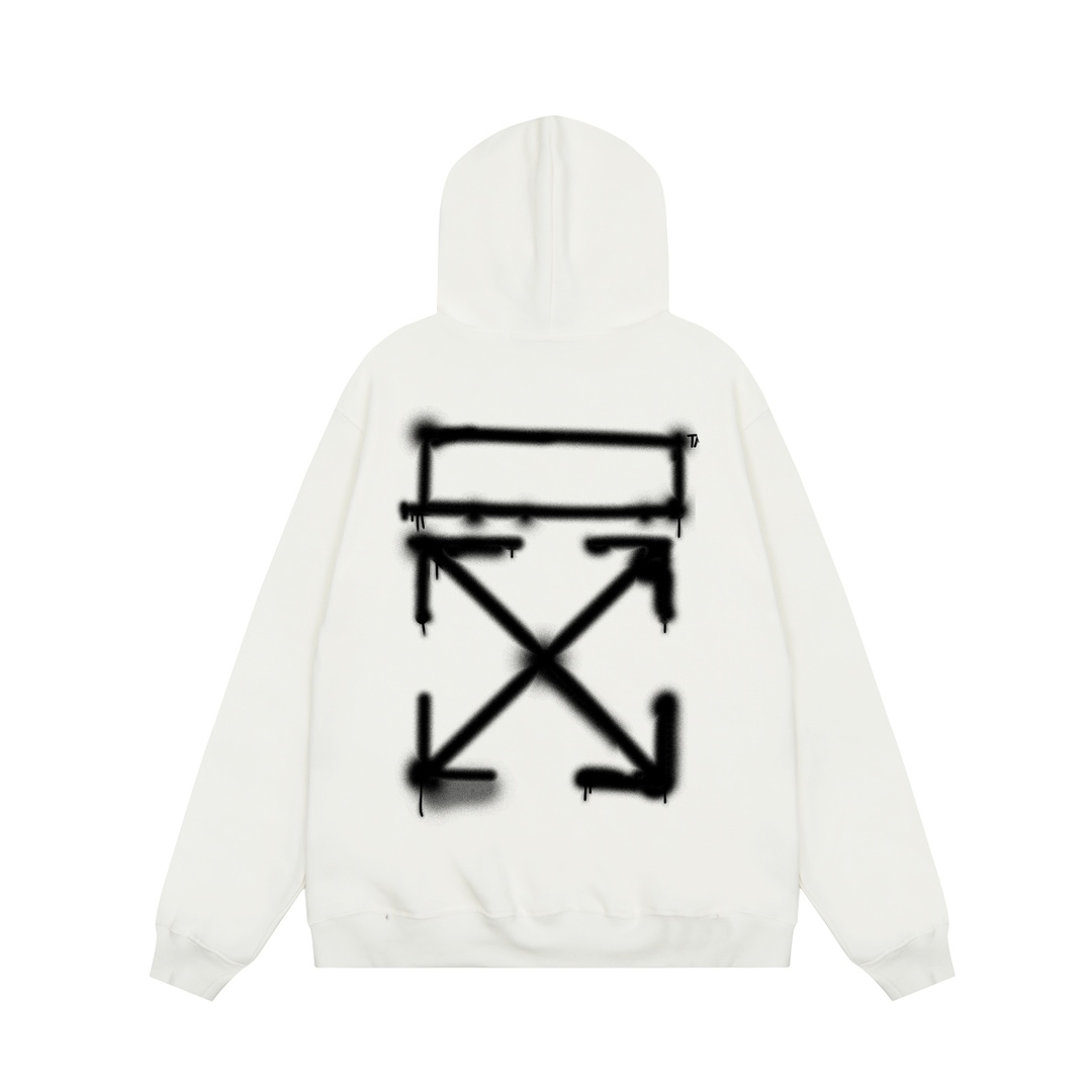 Off-White Spray Painting Over Hoodie - DesignerGu