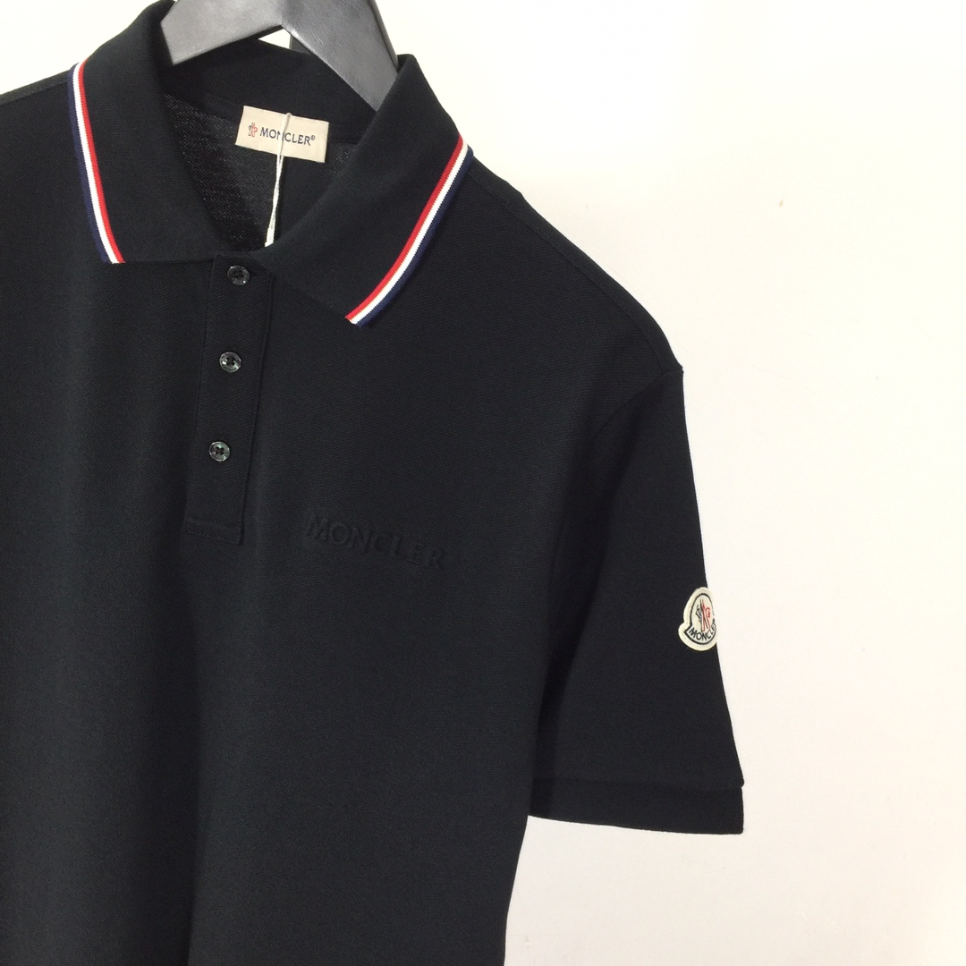 Moncler Logo Cotton Polo Shirt - DesignerGu