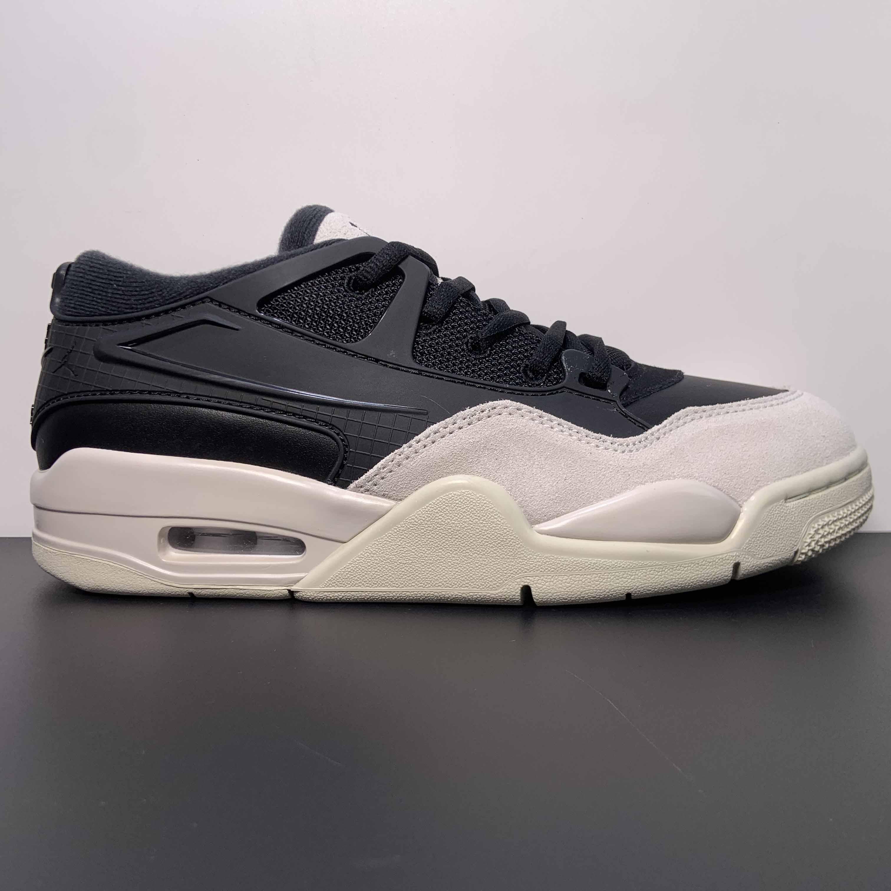 Jordan 4 Black/Light Bone-Dark Grey Sneakers     FQ7939-001 - DesignerGu