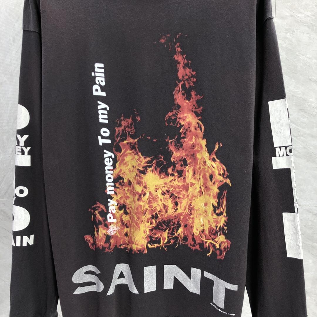 Saint Michael x Pay Money To My Pain Long Sleeve Tee Black - DesignerGu