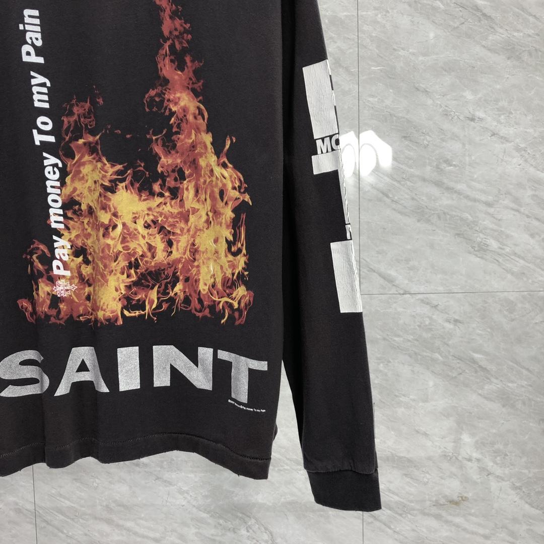 Saint Michael x Pay Money To My Pain Long Sleeve Tee Black - DesignerGu