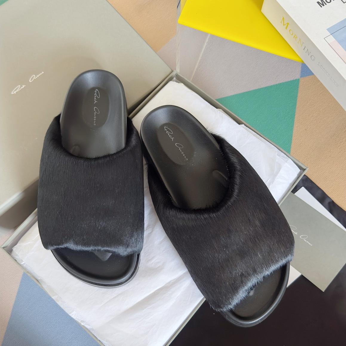 Rick Owens Slide In Black - DesignerGu