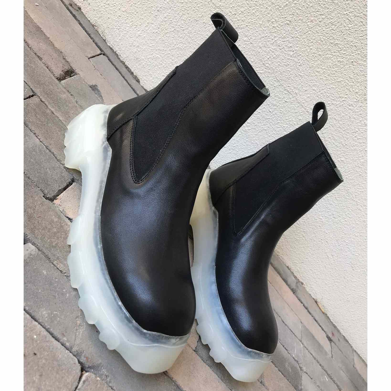 Rick Owens Leather Boots  - DesignerGu