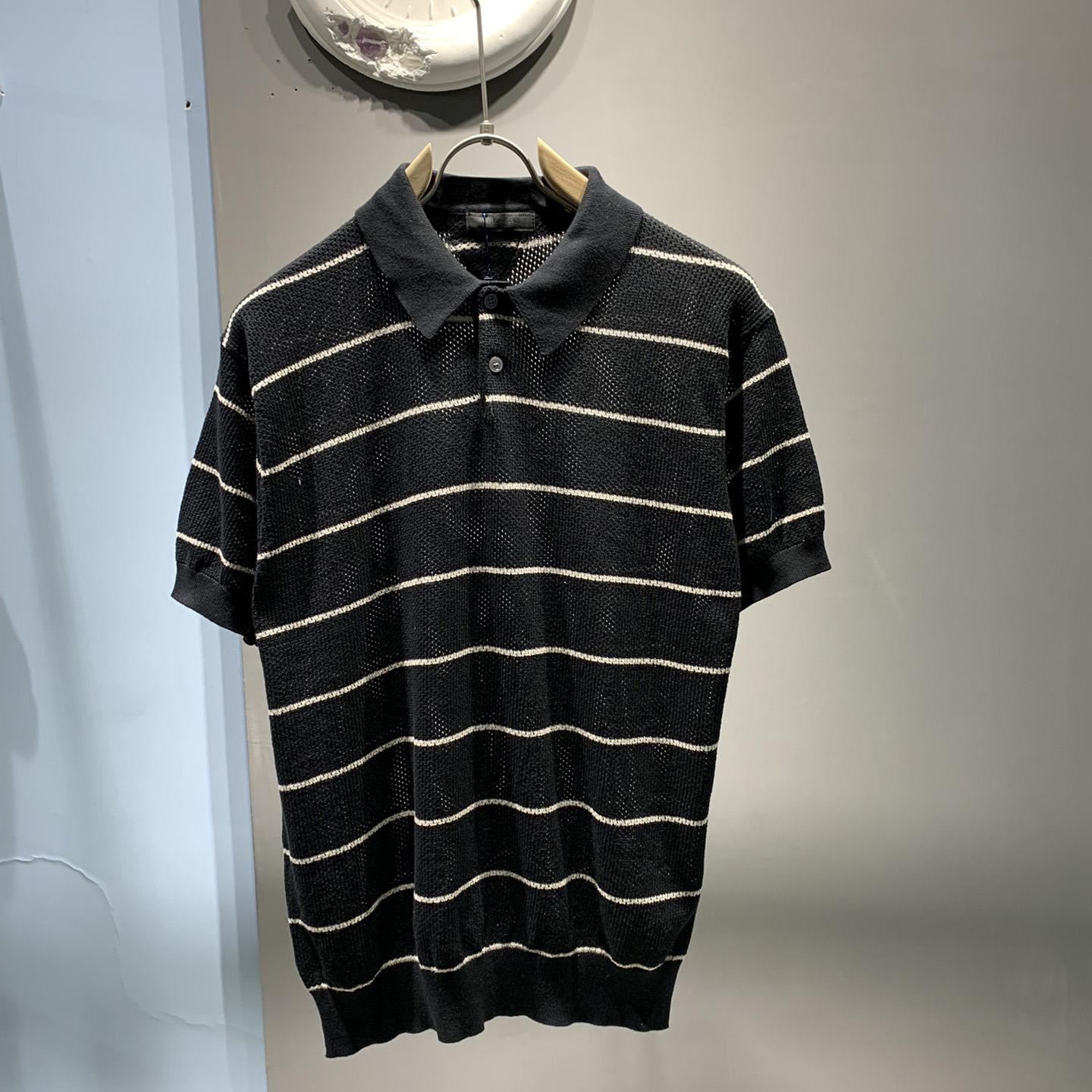 Prada Silk And Cotton Knit Polo Shirt - DesignerGu