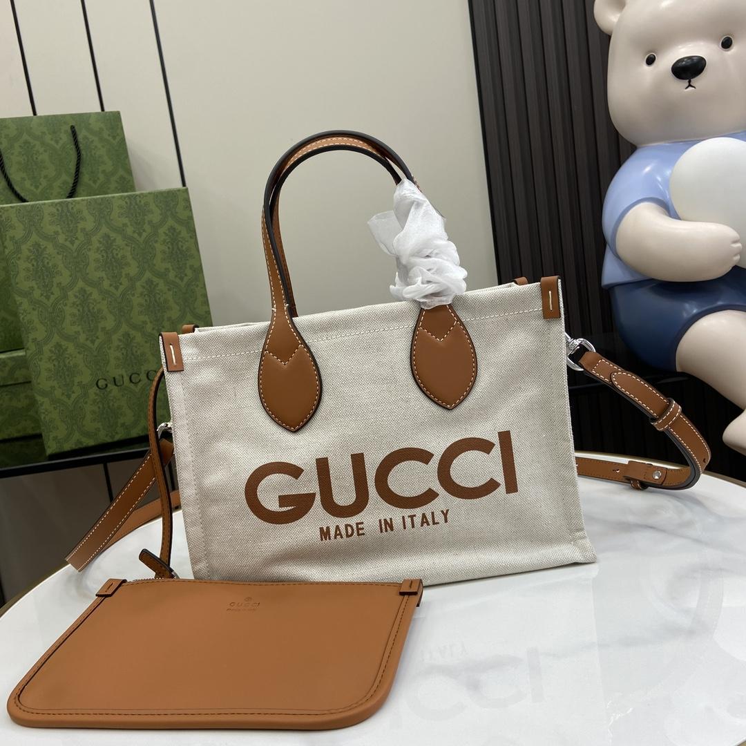 Gucci Mini Tote Bag With Gucci Print - DesignerGu