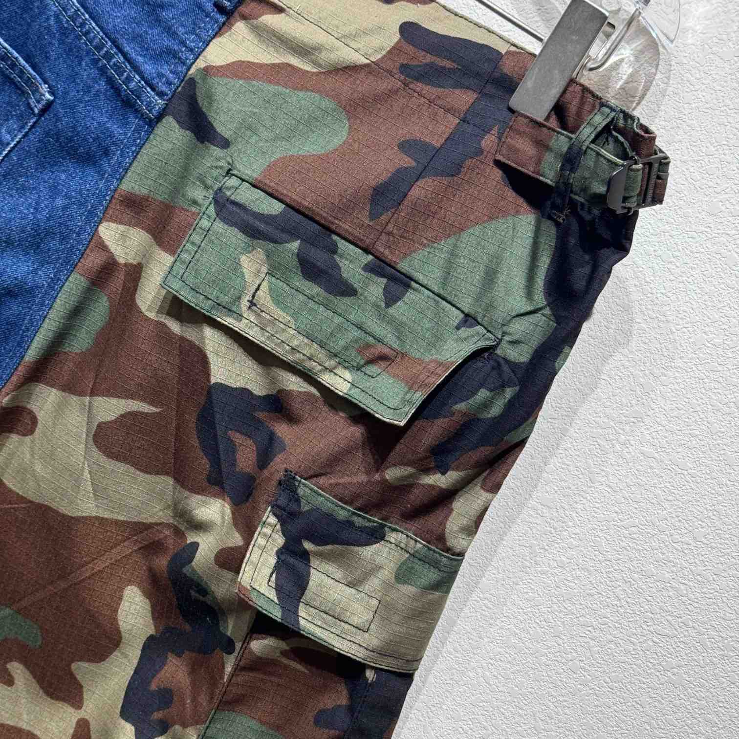 Balenciaga Dark Camo Hybrid Baggy Pants In Dark Blue  - DesignerGu