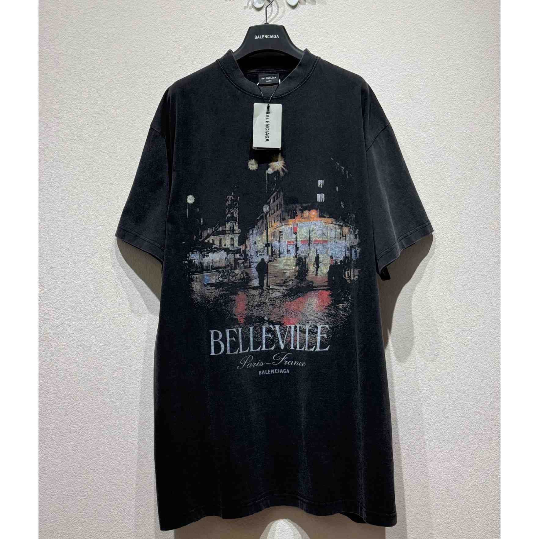 Balenciaga Belleville T-Shirt Oversized In Black Faded  - DesignerGu