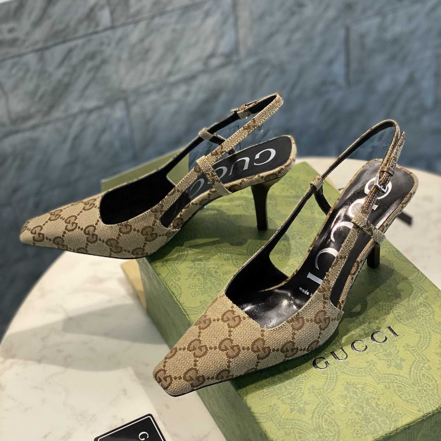 Gucci Women's GG Slingback Pump  - DesignerGu