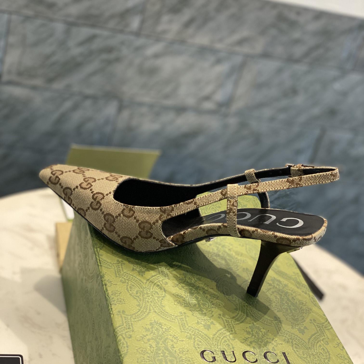 Gucci Women's GG Slingback Pump  - DesignerGu