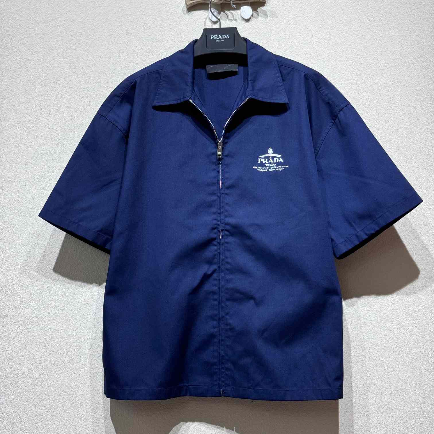Prada Short-sleeved technical cotton shirt - DesignerGu