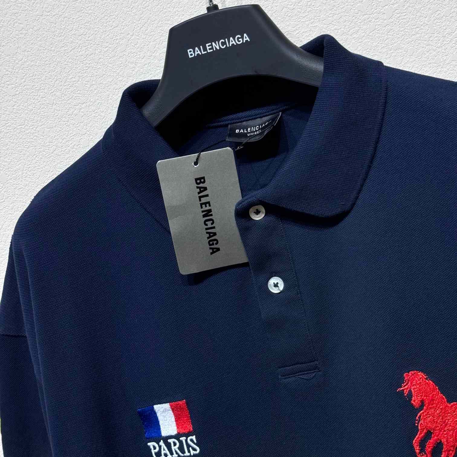 Balenciaga Polo Horse Paris Polo Shirts - DesignerGu