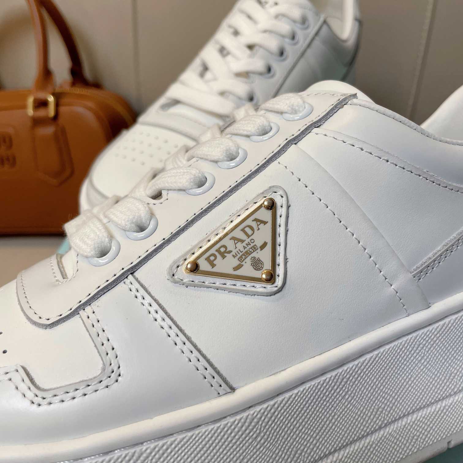 Prada Downtown Bold Leather Sneakers - DesignerGu