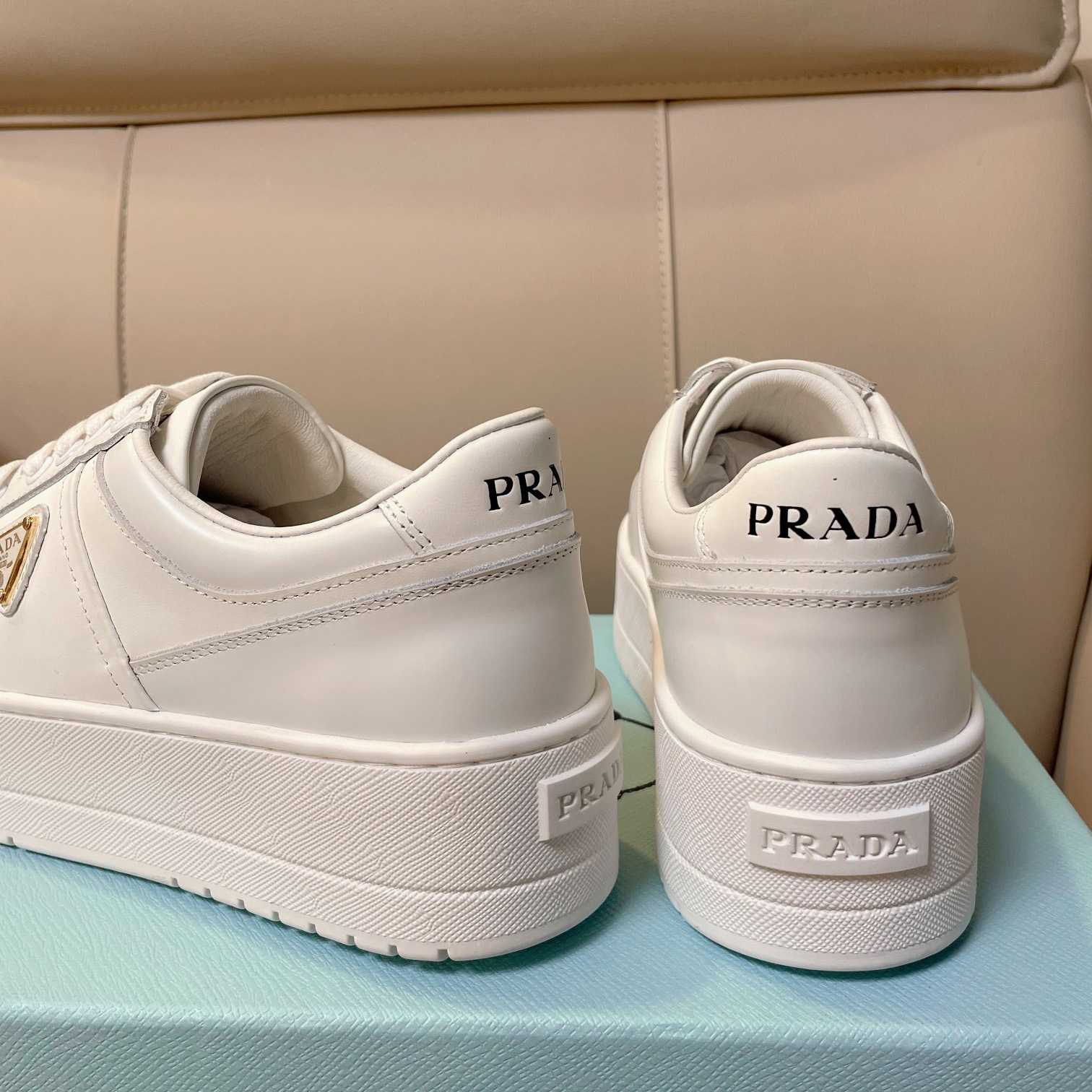 Prada Downtown Bold Leather Sneakers - DesignerGu