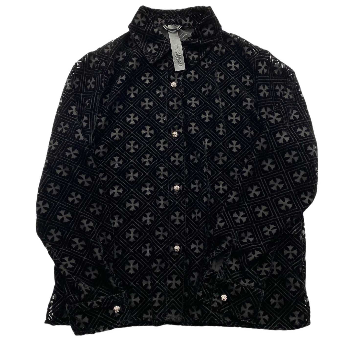 Chrome Hearts Heart Button Down Shirts  - DesignerGu