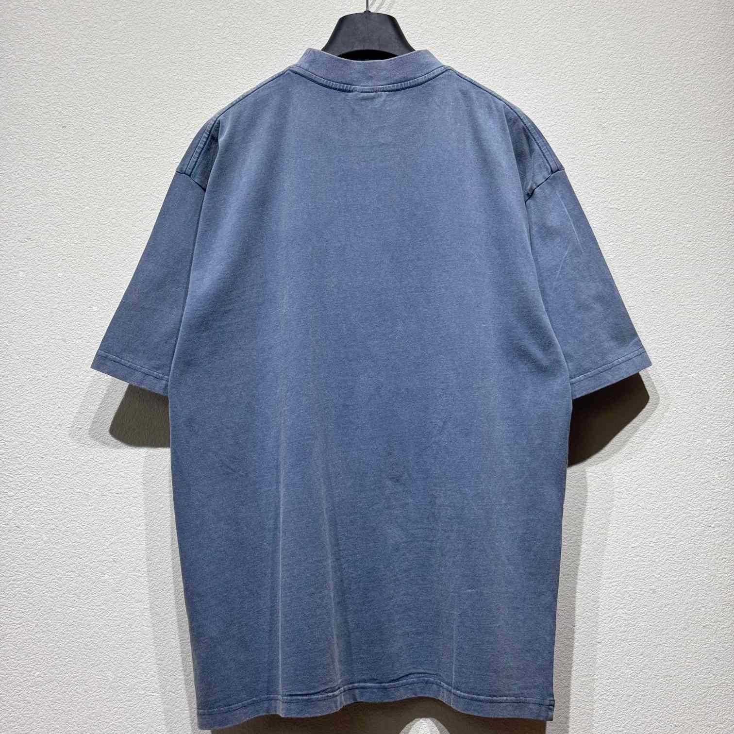 Balenciaga Enjoy Paris T-Shirt Oversized In Faded Blue - DesignerGu