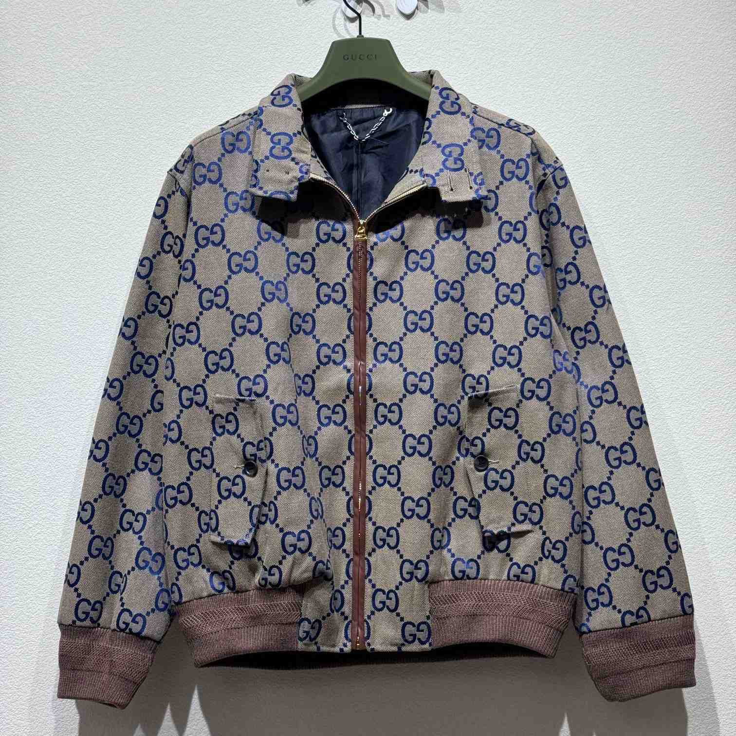 Gucci Maxi GG Canvas Zip Jacket - DesignerGu