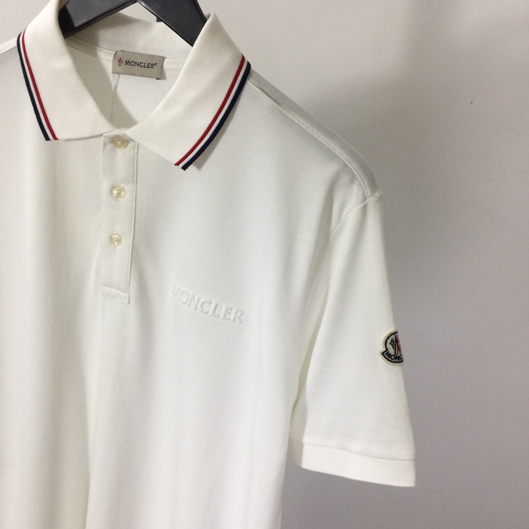 Moncler Logo Cotton Polo Shirt - DesignerGu