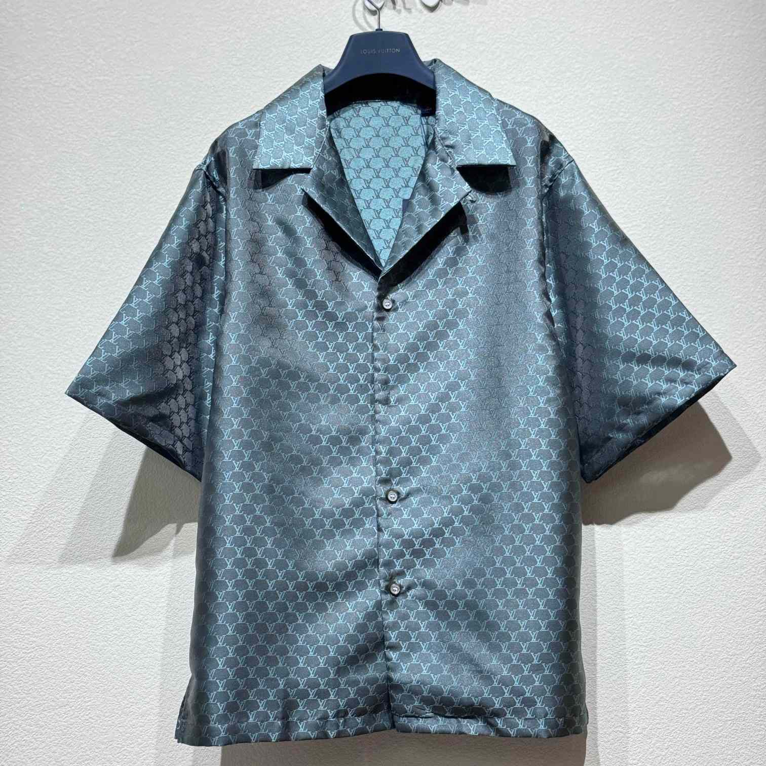 Louis Vuitton Short-Sleeved Jacquard Silk-Blend Shirt   1AFRMD - DesignerGu