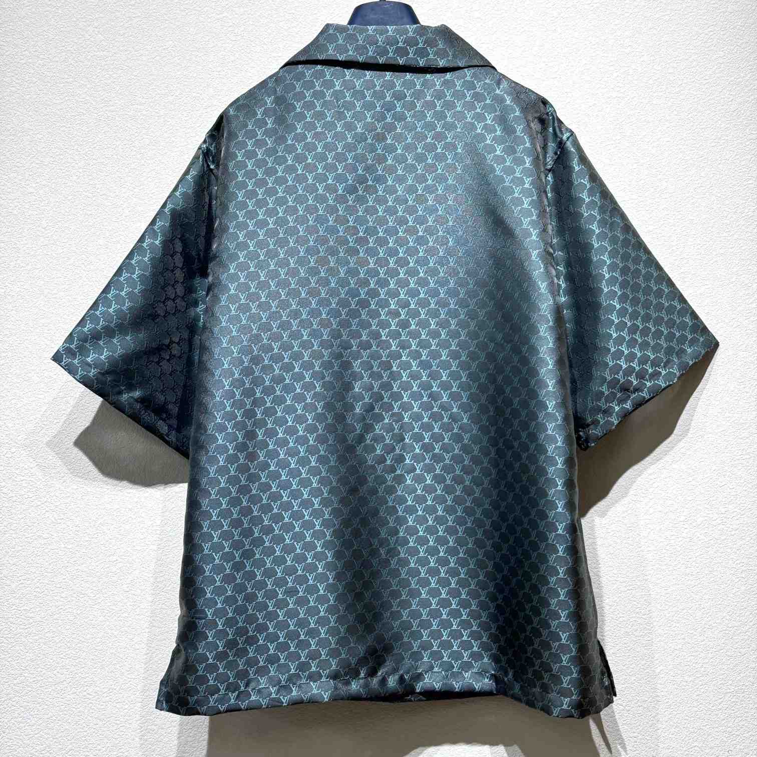 Louis Vuitton Short-Sleeved Jacquard Silk-Blend Shirt   1AFRMD - DesignerGu