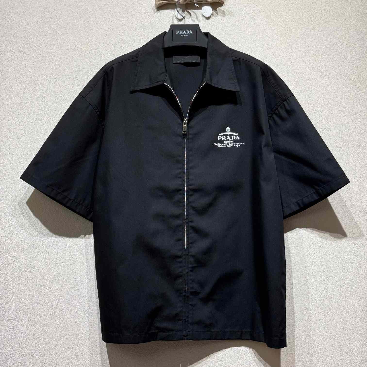 Prada Short-sleeved technical cotton shirt - DesignerGu