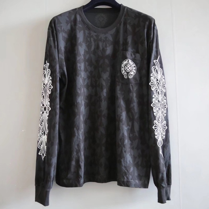 Chrome Hearts Cemetery Print Black Longsleeve Tee - DesignerGu