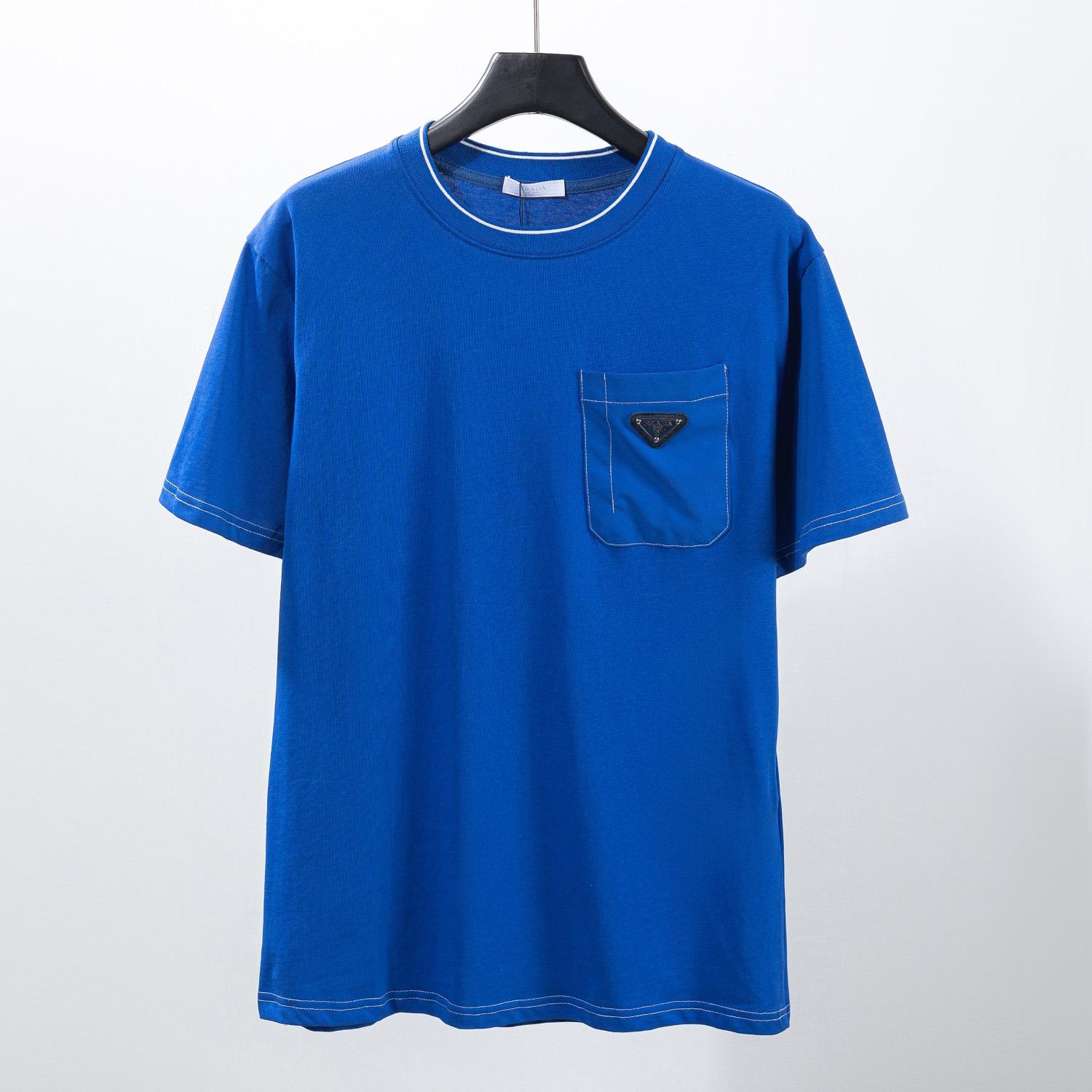 Prada Cotton T-shirt With Nylon Pocket - DesignerGu