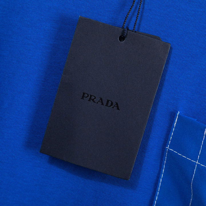 Prada Cotton T-shirt With Nylon Pocket - DesignerGu