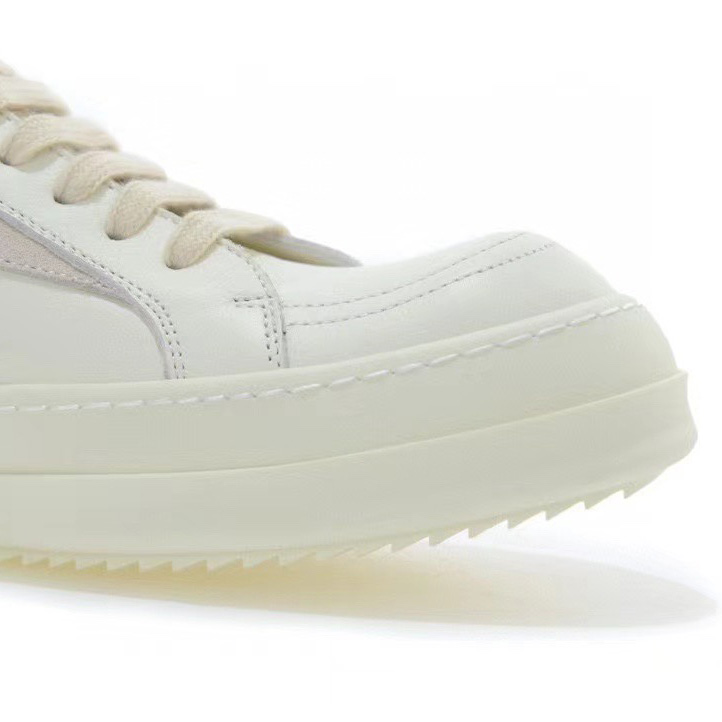 Rick Owens Lido Vintage leather sneakers - DesignerGu