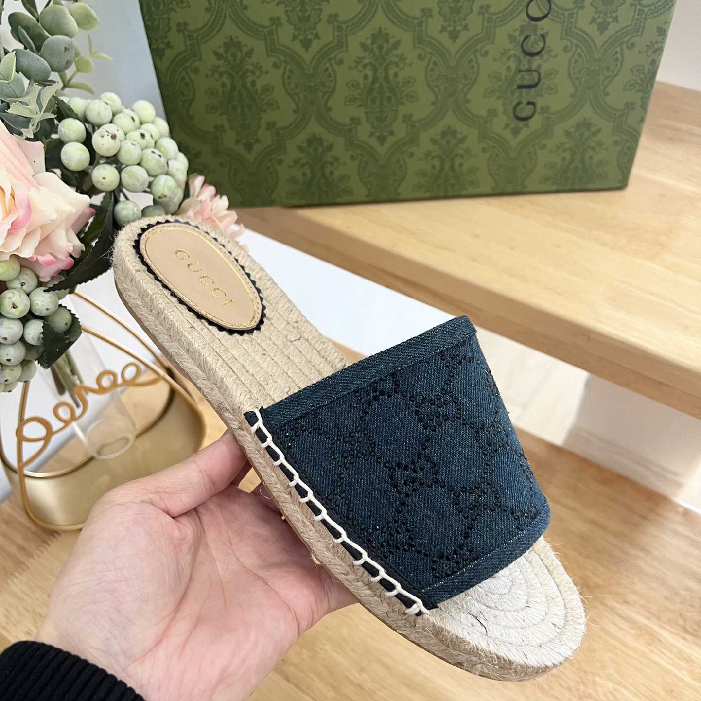 Gucci Women's Slide Espadrille  - DesignerGu