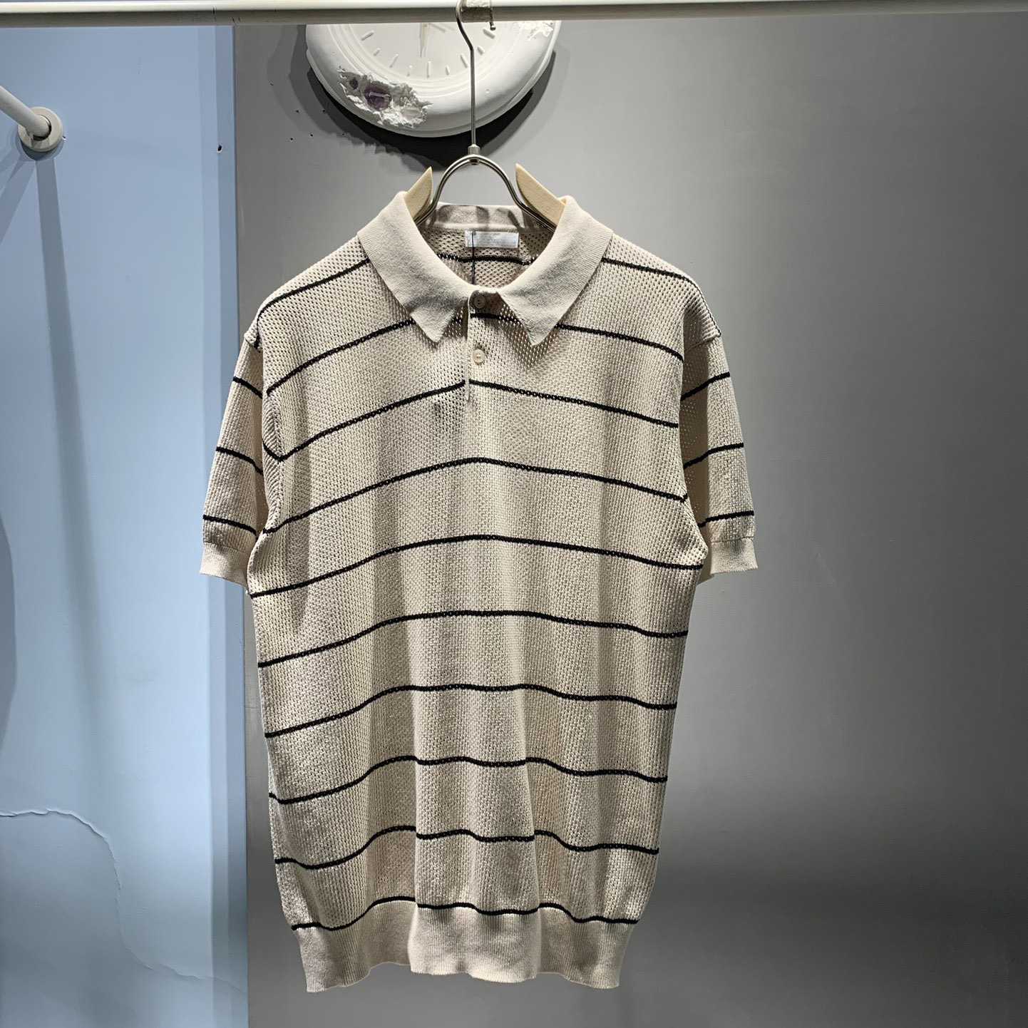 Prada Silk And Cotton Knit Polo Shirt - DesignerGu