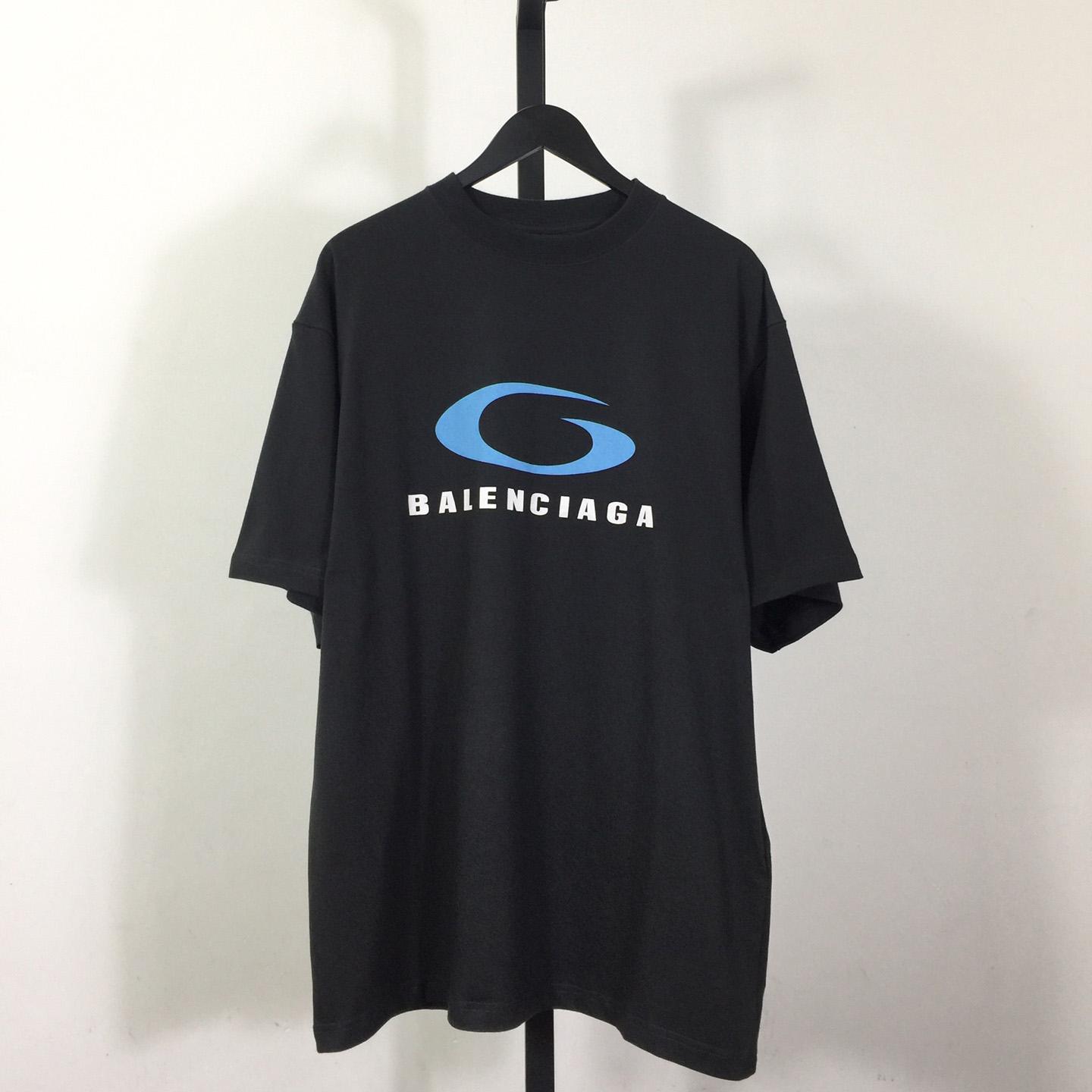 Balenciaga Loop Sports Icon T-Shirt Medium Fit In Black - DesignerGu