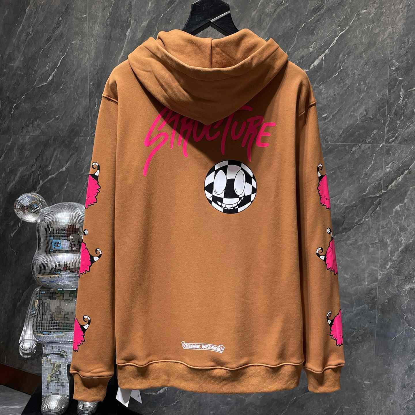 Chrome Hearts x Matty Boy Brown & Pink 'Structure' Hoodie - DesignerGu