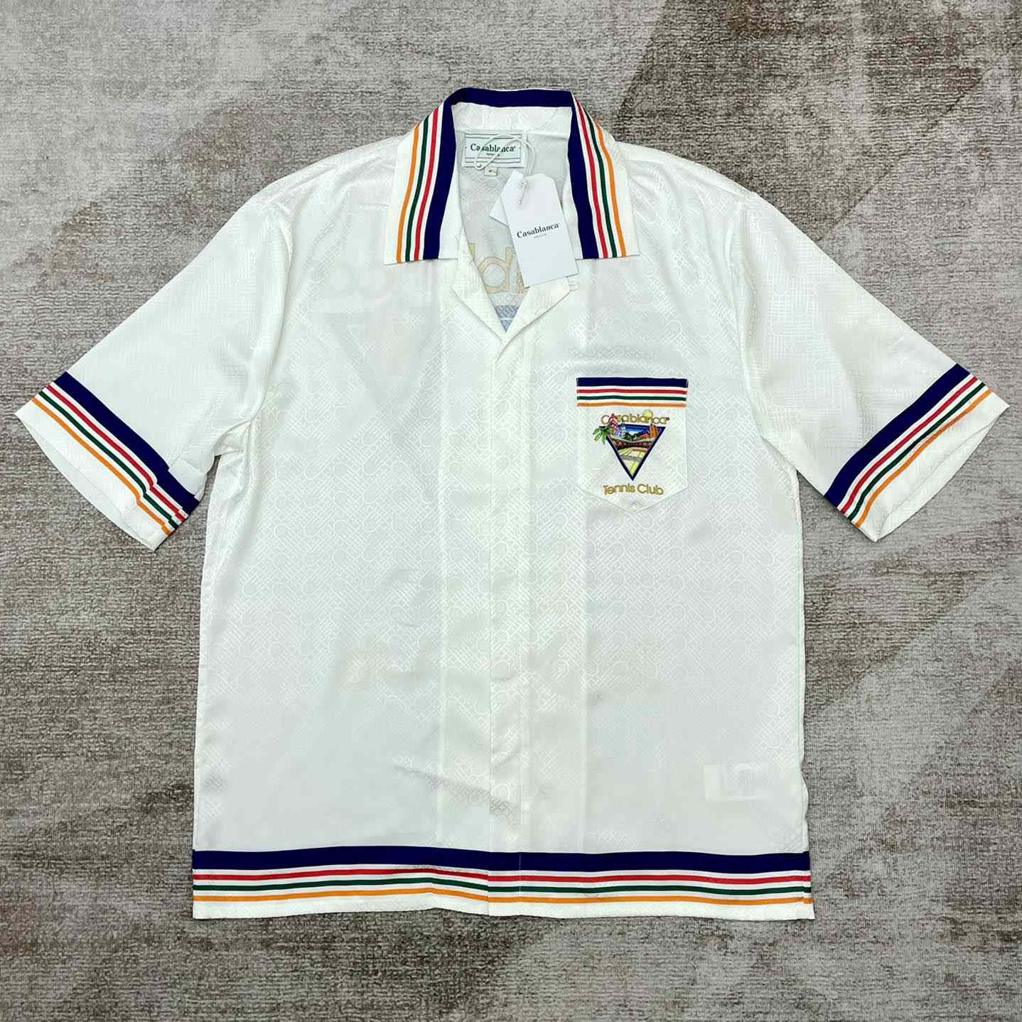 Casablanca Tennis Club Icon Silk Shirt   CA3480 - DesignerGu