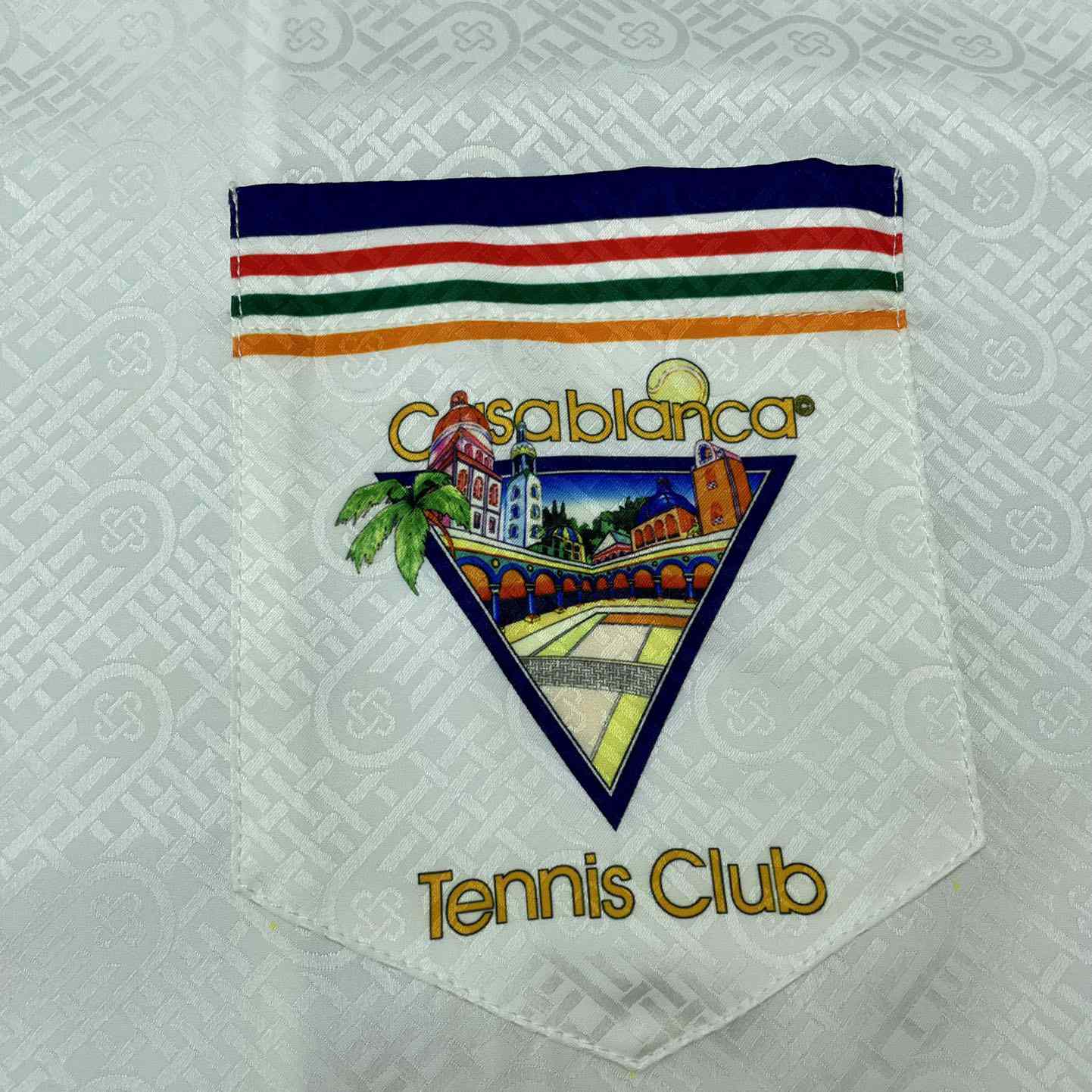 Casablanca Tennis Club Icon Silk Shirt   CA3480 - DesignerGu