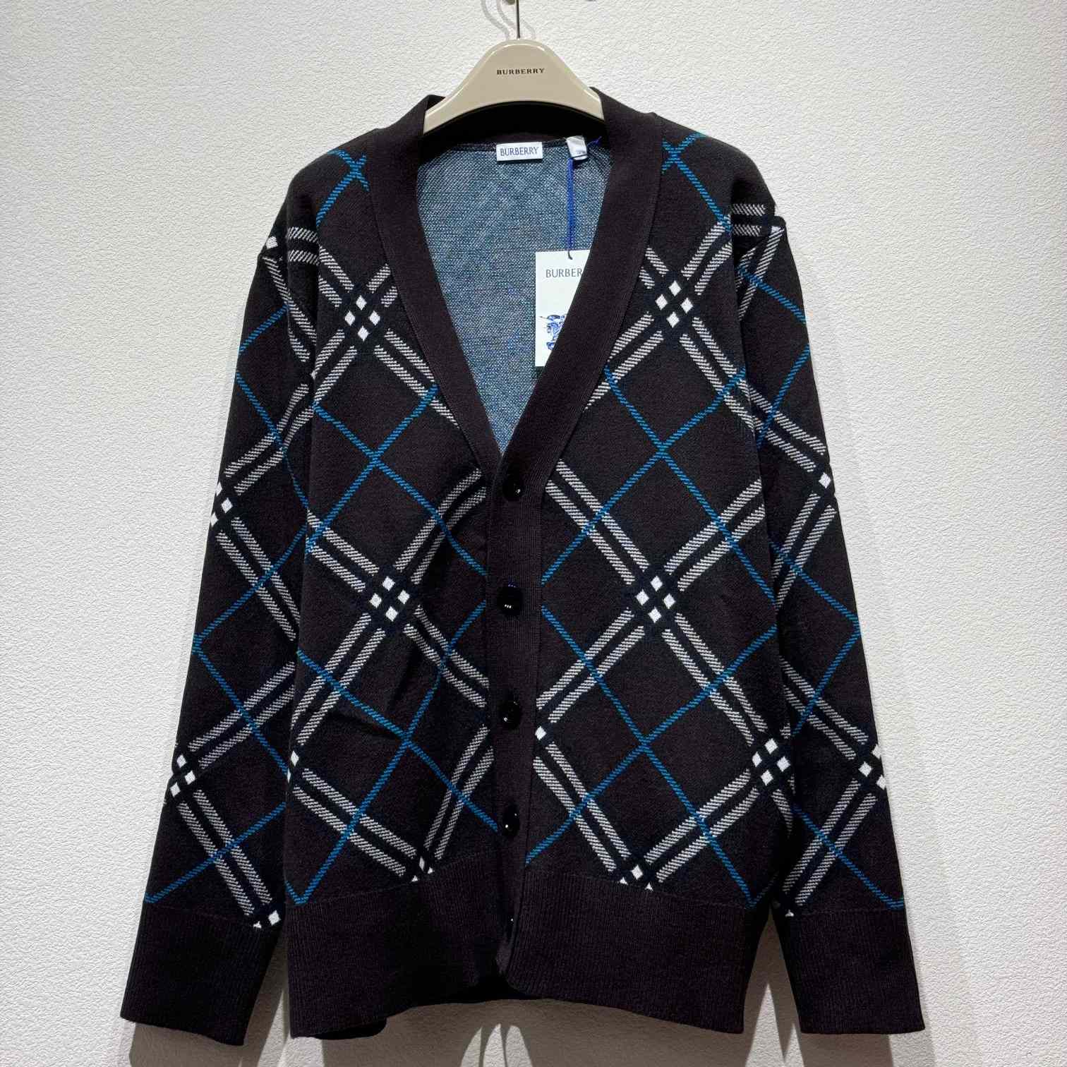 Burberry Check Wool Mohair Blend Cardigan - DesignerGu