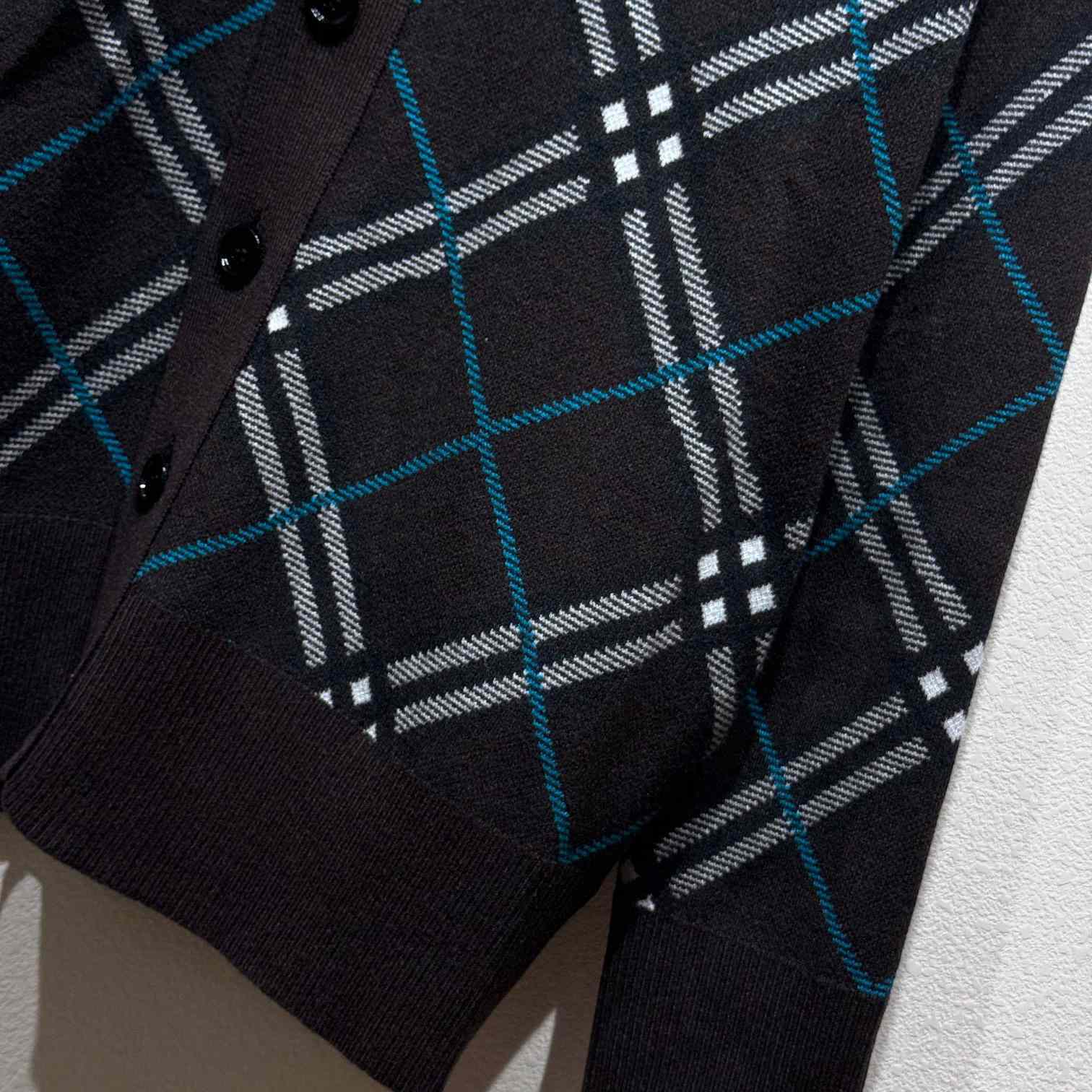 Burberry Check Wool Mohair Blend Cardigan - DesignerGu