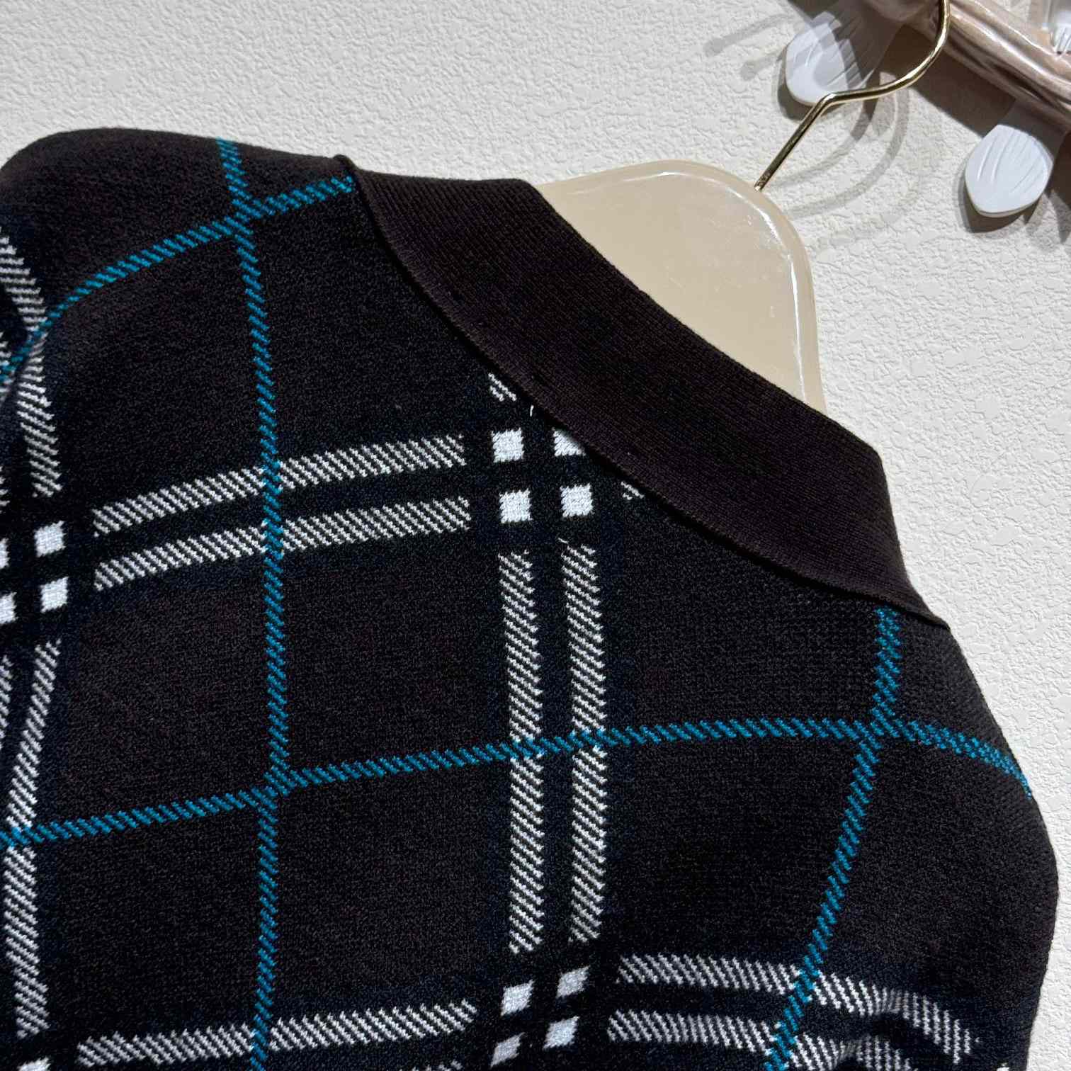 Burberry Check Wool Mohair Blend Cardigan - DesignerGu