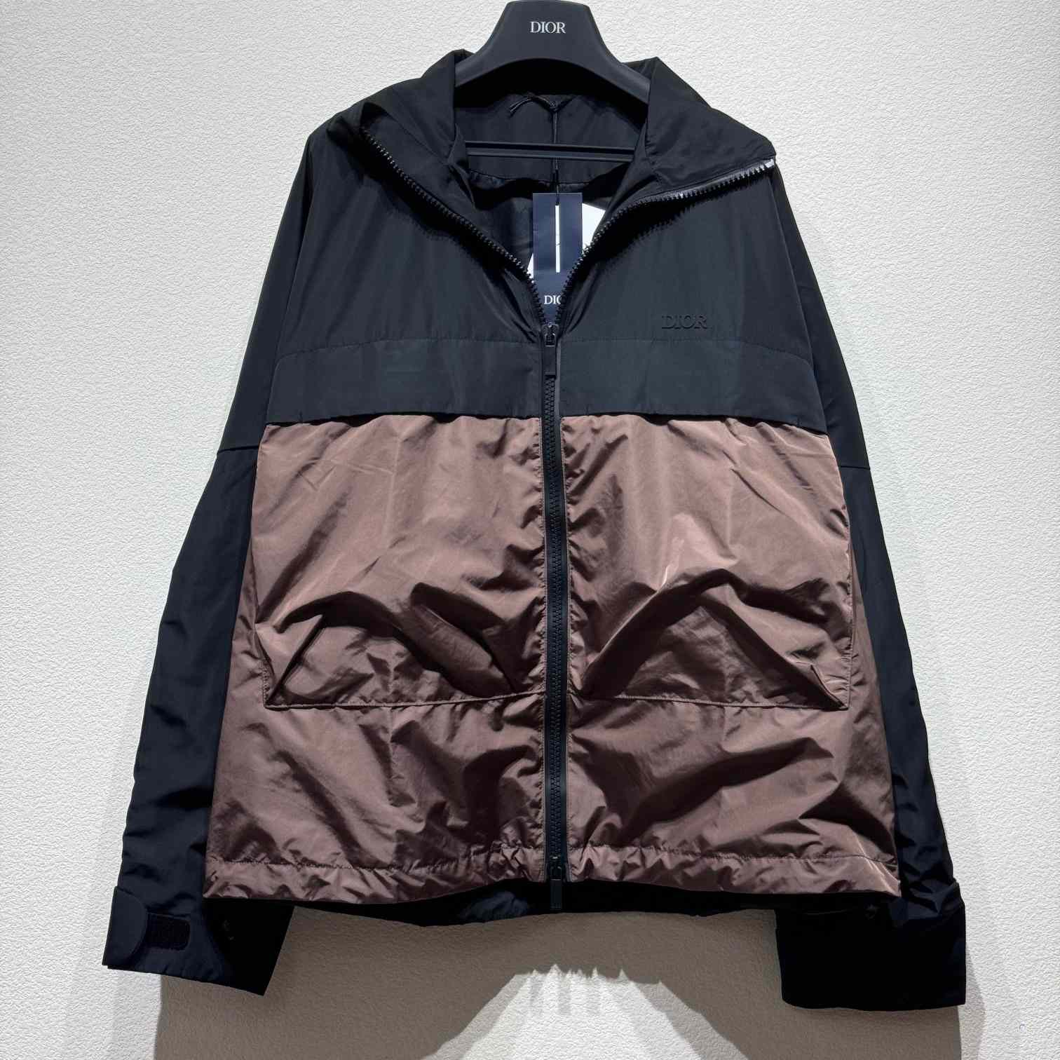 Dior Blouson Jacket Black And Brown Technical Silk - DesignerGu