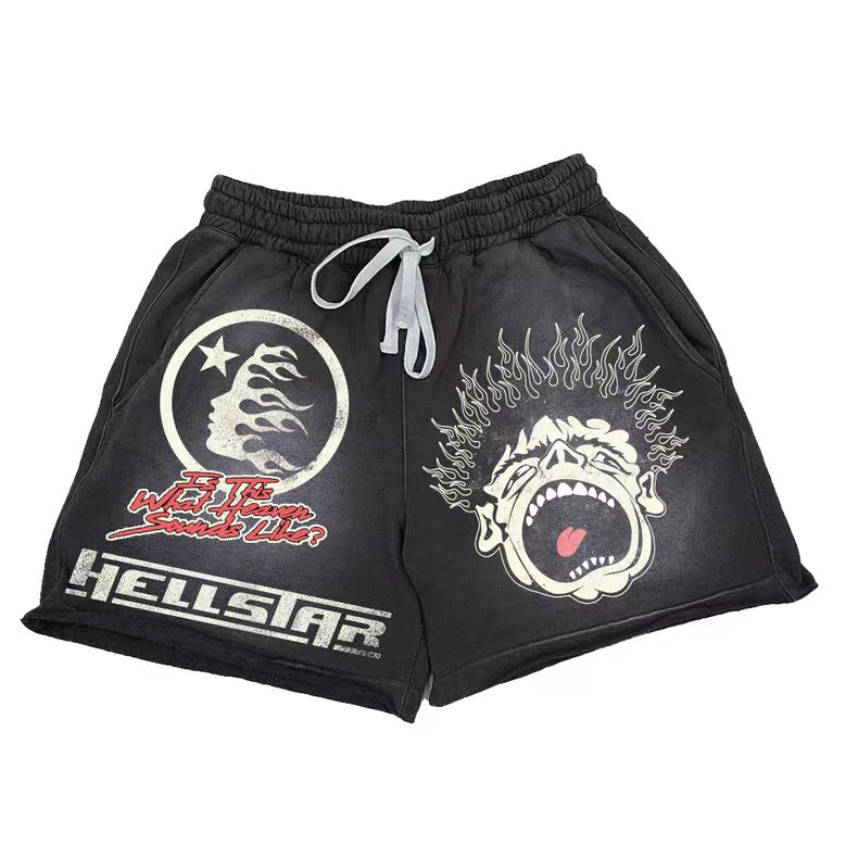 Hellstar Black Records Shorts  - DesignerGu