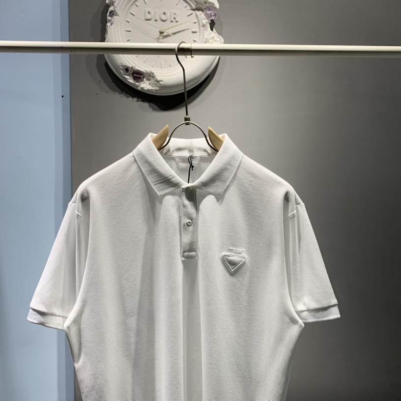 Prada Piqué Polo Shirt - DesignerGu