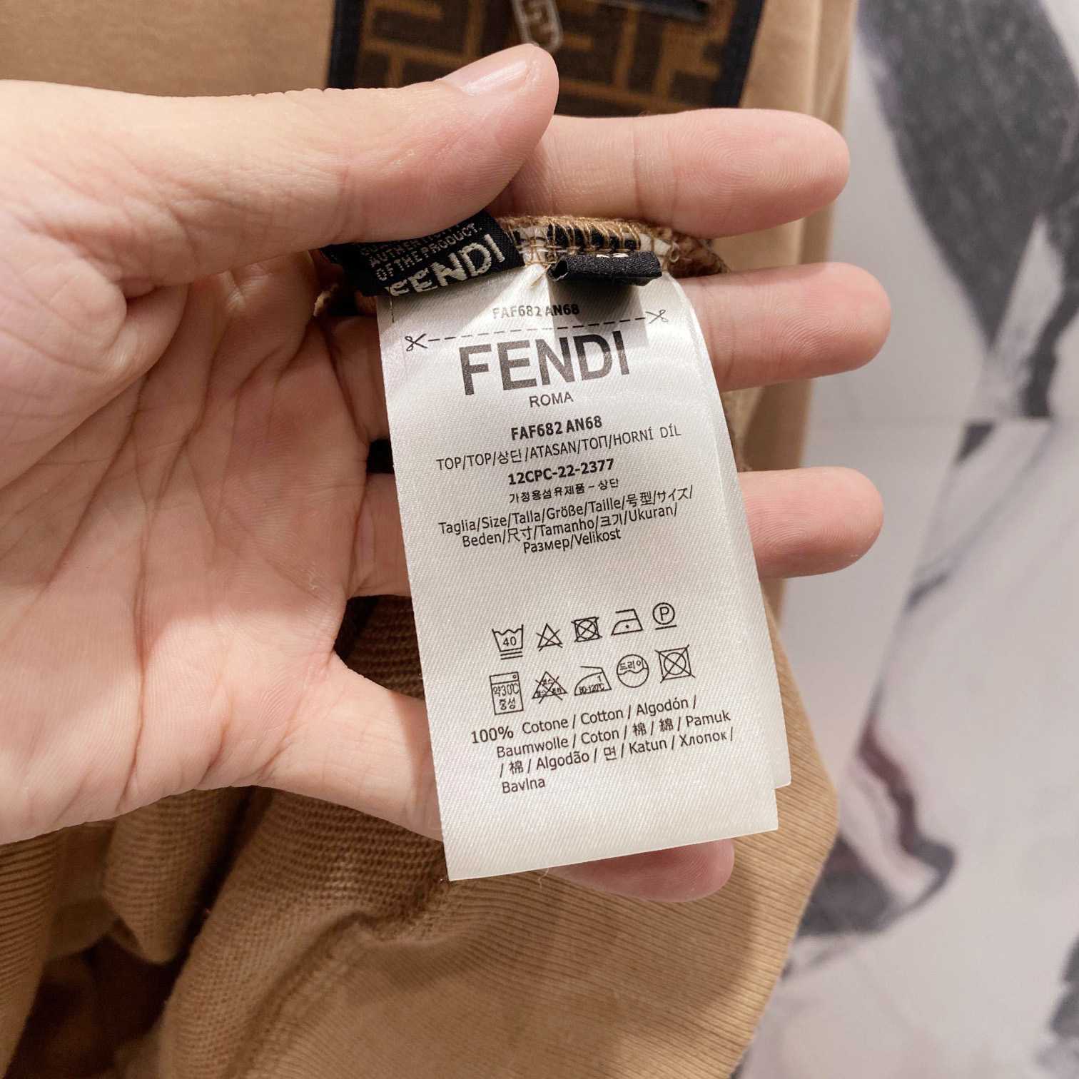 Fendi Brown Jersey Sweatshirt - DesignerGu